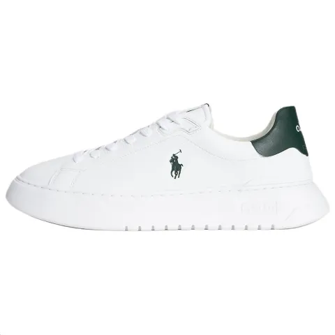 Polo Ralph Lauren RLite Court Burnout Leather Low top Skateboard Shoes Men's White Green Tail