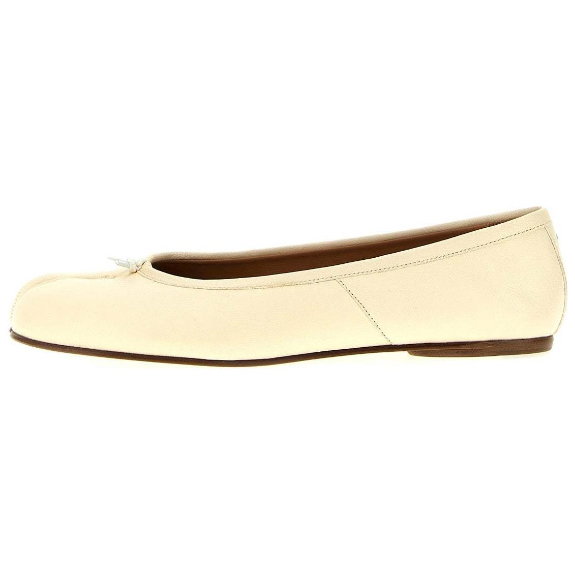 Maison Margiela Mason Magira Tabi leather Fashionable and elegant ballet flats casual shoes Women's beige