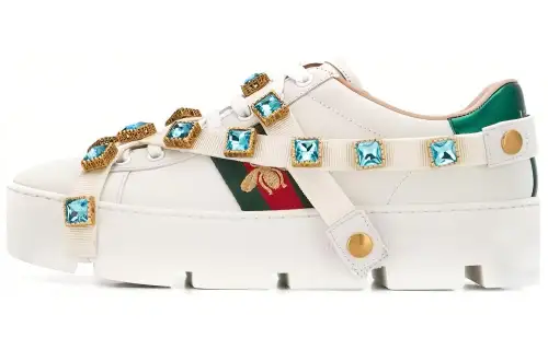 Gucci Wmns Ace Platform 'White Gems' Women's