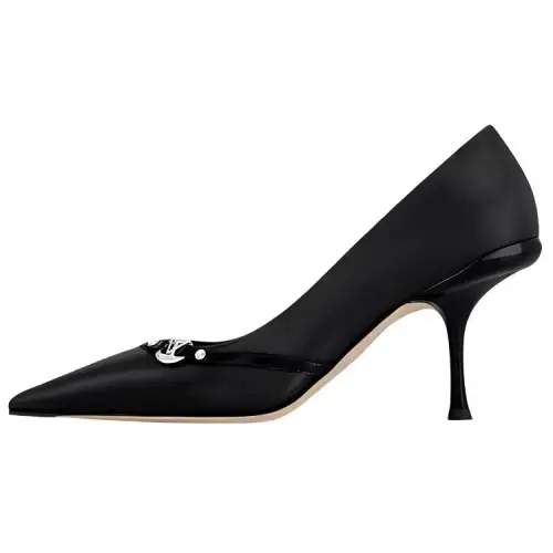 LOUIS VUITTON 6AM Slim Heel High Heels 7.5cm Women's Black