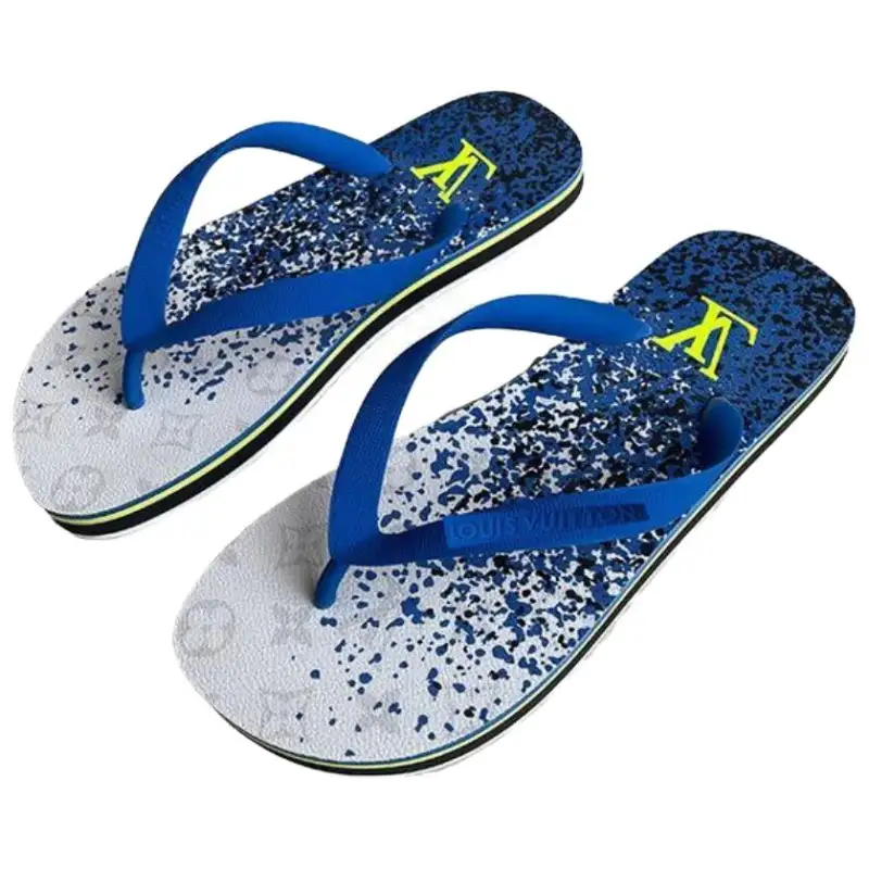 LOUIS VUITTON Flip Flops Men's Blue White
