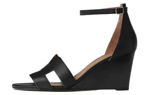 HERMES LEGEND One Strap Sandals Women's Black