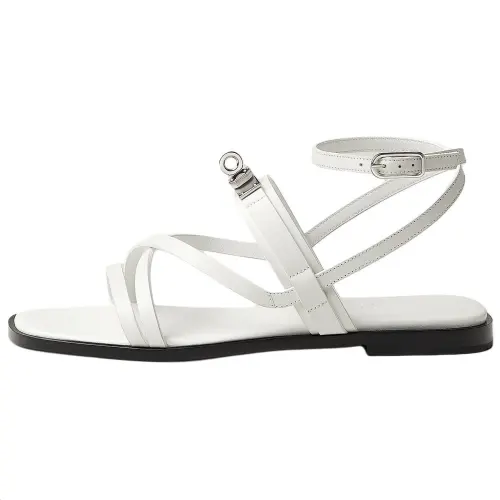 HERMES June One Strap Sandals Women's White