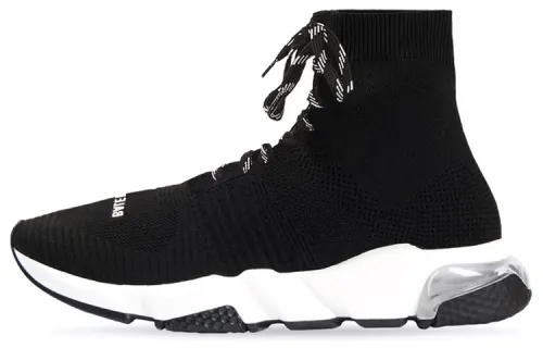 Balenciaga Speed Lace-Up Clear Sole 'Black White'