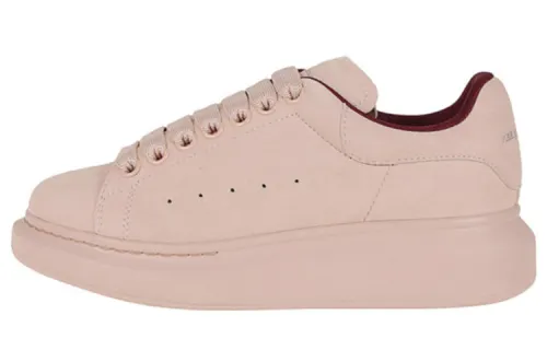 Alexander McQueen Oversized Sneaker Leather Breathable Low top Stylish Skateboarding Shoes Women's Pink