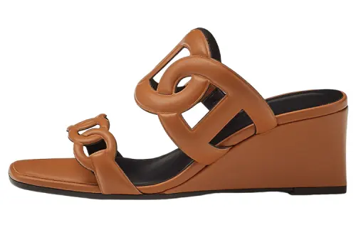 HERMES Figari Stylish Sandal Women's Brown