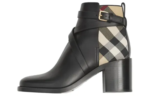 Burberry House Check Mid-heel Boots