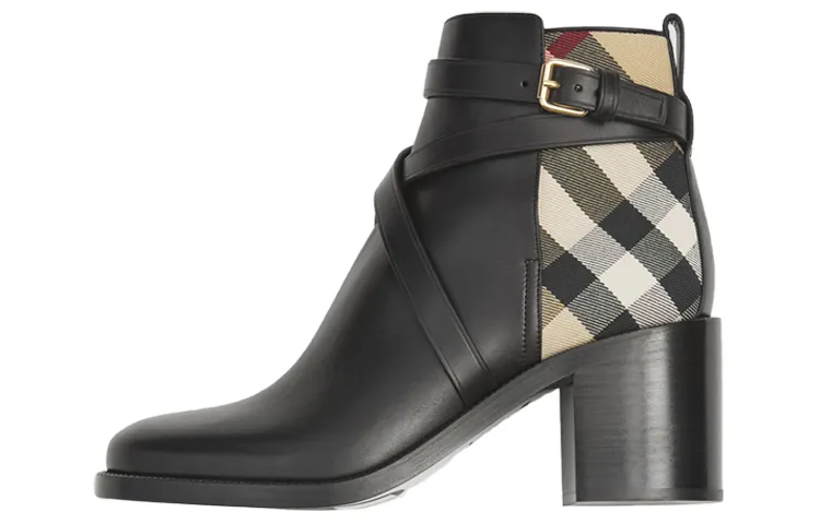 Burberry House Check Mid-heel Boots
