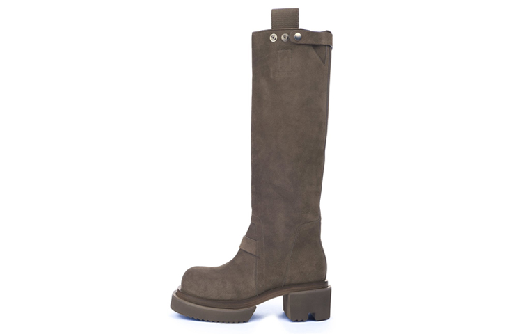RICK OWENS/RO BOGUN Suede Knee high Boots Men's Gray