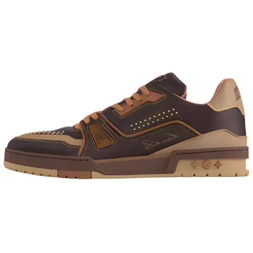 LOUIS VUITTON Trainer Cow Leather Low top Skateboard Shoes Men's Brown
