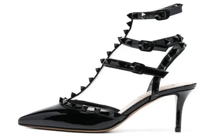 Valentino Buckle Slim Heel High Heels Women's Black