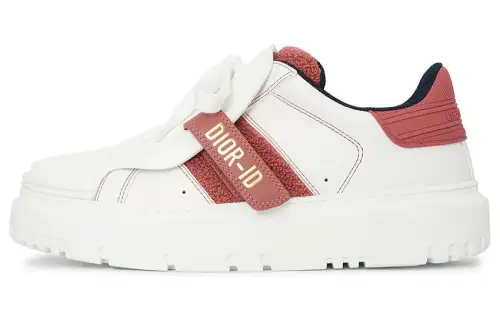 DIOR ID Shell Shoes Cow Leather Low top Stylish Skateboarding Shoes Women's White Red