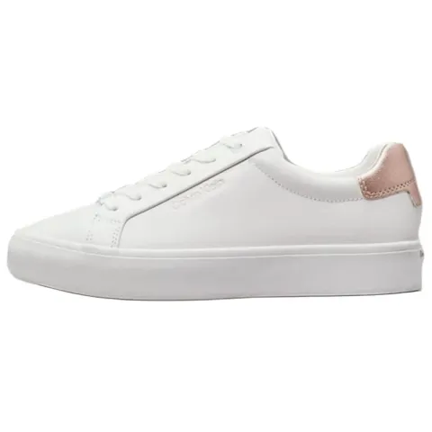 CALVIN KLEIN Leather Low top Skateboard Shoes Women's White