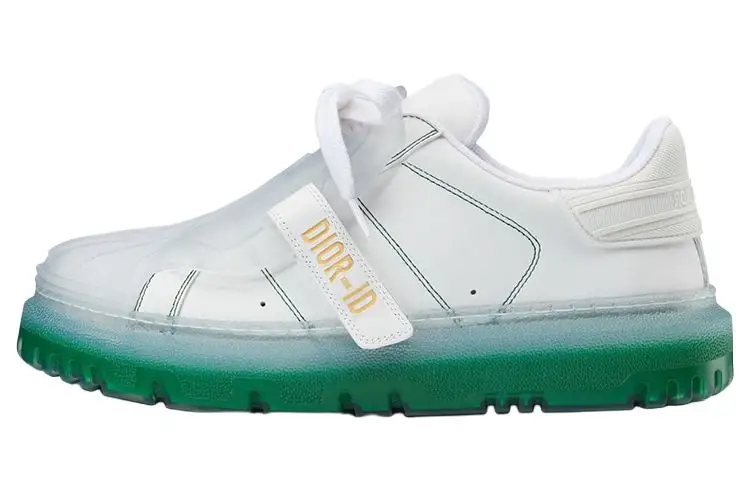 DIOR ID Leather Low top Stylish Skateboarding Shoes Women's White Green