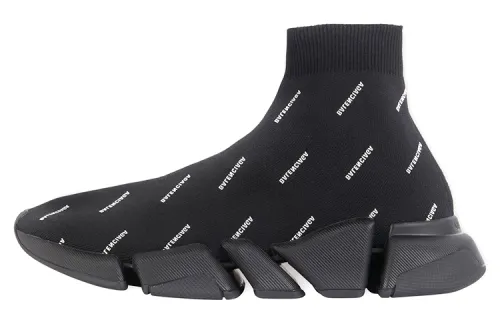 Balenciaga Speed Trainer 2.0 All Over Logo Black White Women's