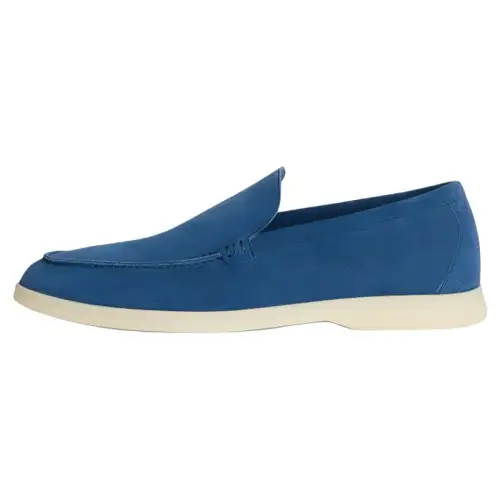 Loro Piana Summer Walk Suede Casual Shoes Men's Cobalt Ink