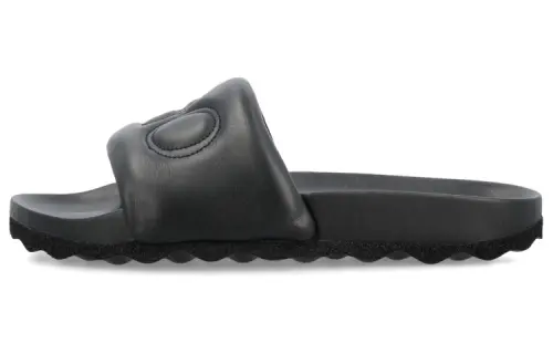 OFF WHITE Bookish Leather Sliders Black