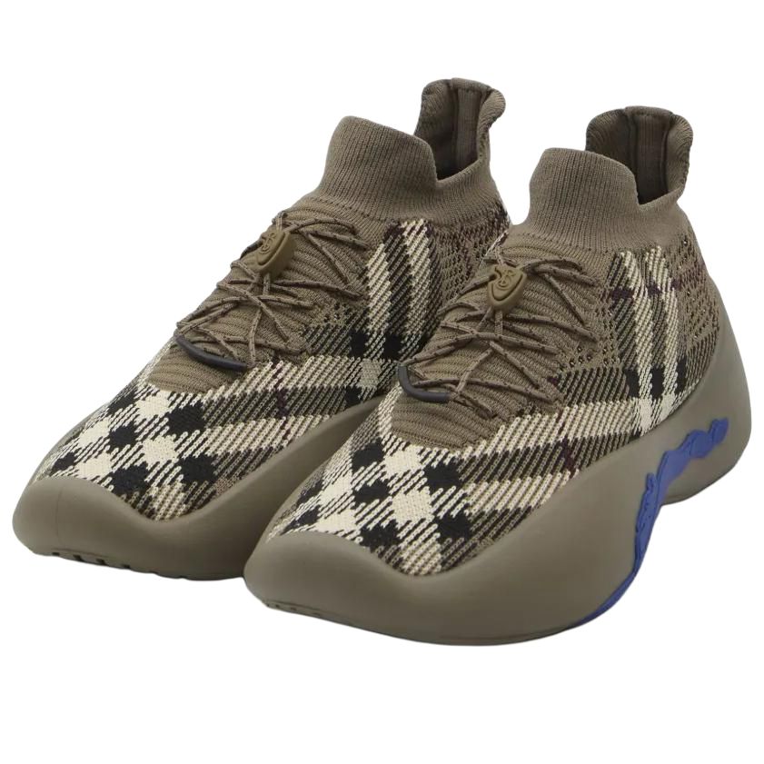 Мужские кроссовки Burberry Neptune (оливковые) — фото 3