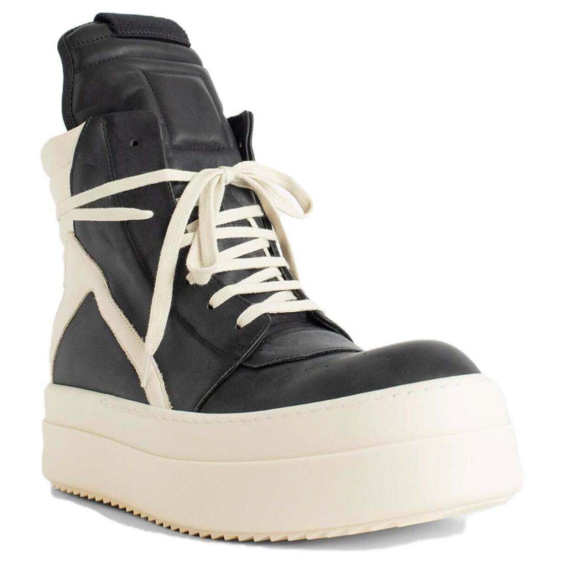 RICK OWENS/RO Leather High top Skateboard Shoes Women's Black