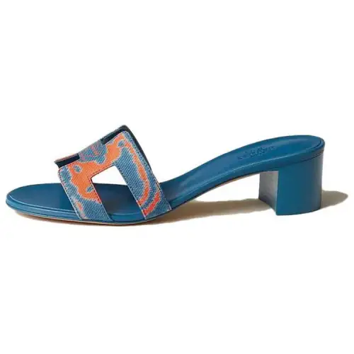 HERMES Oasis Rubber Slide Slippers Women's Blue