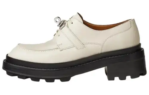 HERMES First Leather Women's Casual Shoes 5CM Women's Beige