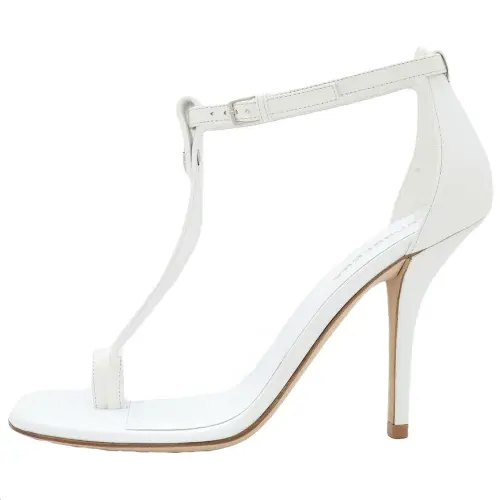 Burberry Stefanie Leather One Strap Sandals 10cm Women's White