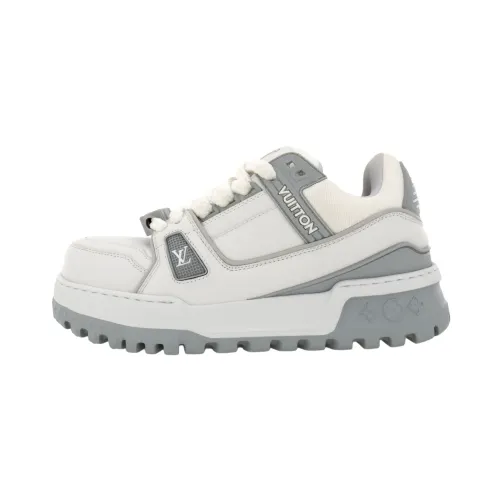 LOUIS VUITTON Trainer Maxi Little Jigglypuff Cow Leather Low top Skateboard Shoes Women's White Gray