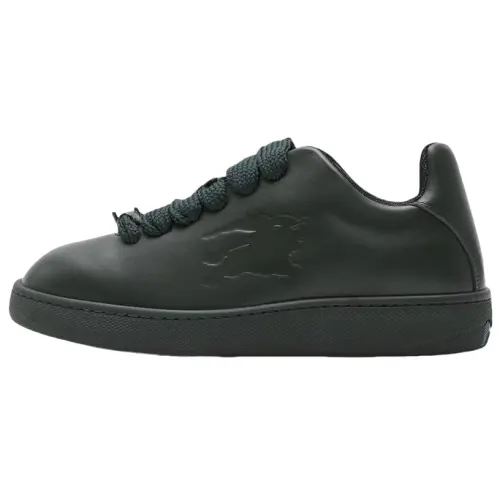 Burberry Bo Leather Low top Skateboard Shoes Men's Dark Green