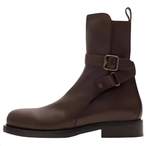 Burberry Ledger Calfskin Ankle Boots Men's Brown