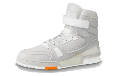 LOUIS VUITTON Lv Men's Trainer Sports Shoes Gray/White