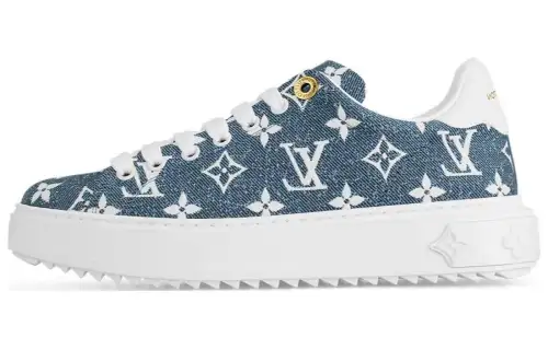 LOUIS VUITTON Time Out Comfortable Round Toe Abrasion Resistant Low top Skateboard Shoes Women's Blue