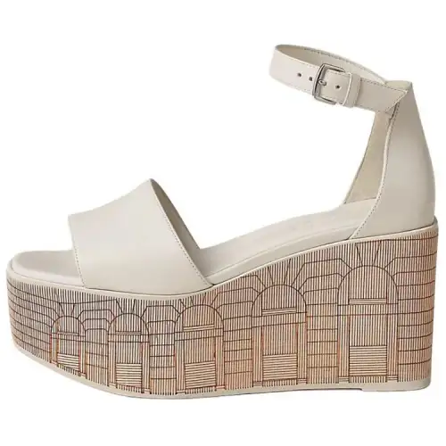HERMES Illusion One Strap Sandals 3.5cm Women's White
