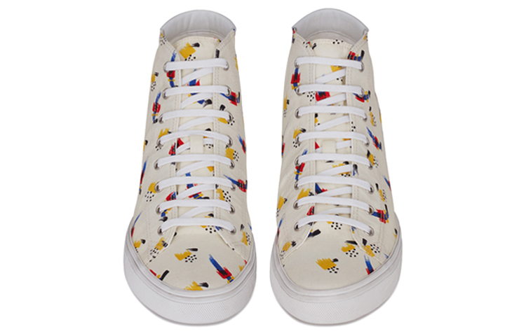 Мужские кеды SAINT LAURENT Malibu Coup De Pinceau (молочные) — фото 4