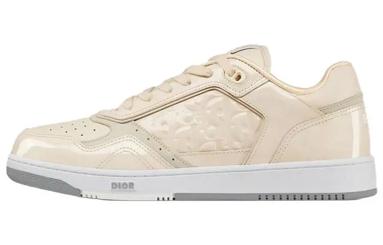 DIOR B27 Low Cream Patent DIOR Oblique Gravity Embbossed