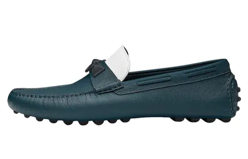 HERMES Gommino Loafers Men's Blue