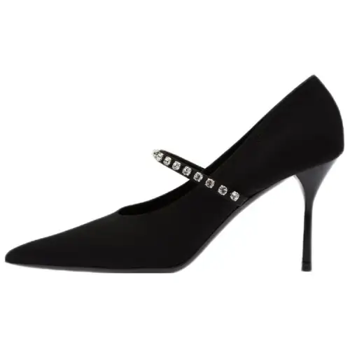 MIU MIU Fabric Slim Heel High Heels 8.5cm Women's Black