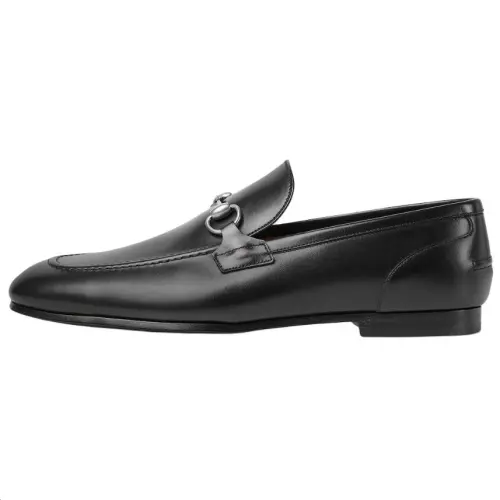 GUCCI Jordaan Leather Loafers Men's Black