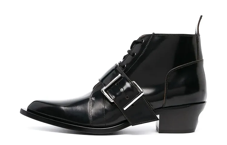 OFF-WHITE side buckle-detail boots
