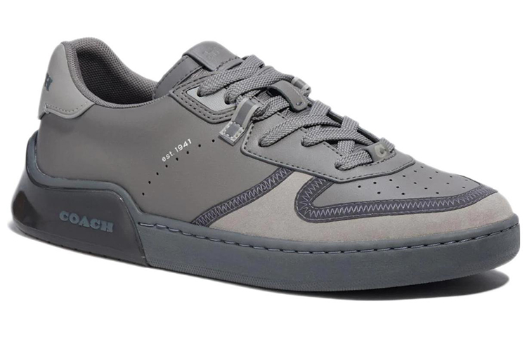 COACH Court Low top Stylish Skateboarding Shoes Men's Gray