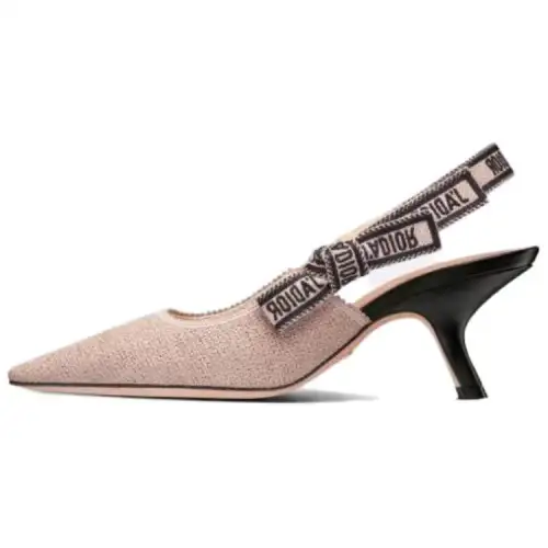 DIOR J'Adior Fabric Irregular Heel High Heels Women's Pink