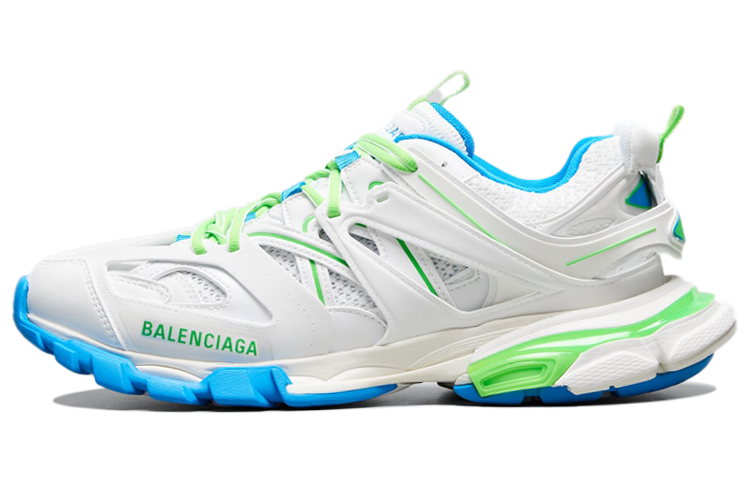Balenciaga Track 1.0 Fabric Low top Chunky Sneakers Women's White Green
