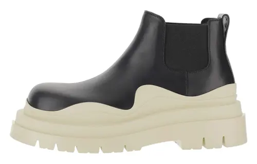 Bottega Veneta Tire Chelsea Ankle Length Chelsea Boots Men's Beige Black