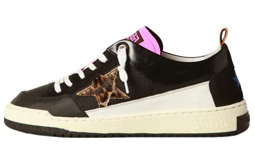 Golden Goose Leather Stylish Skateboarding Shoes Men's Black