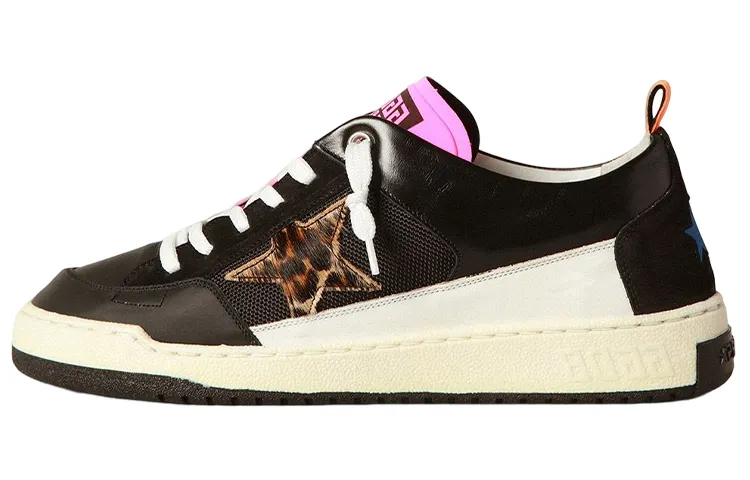 Golden Goose Leather Stylish Skateboarding Shoes Men's Black