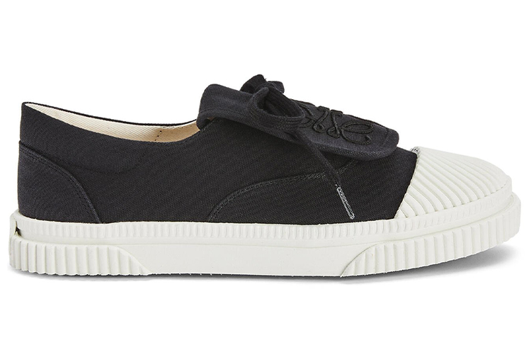 LOEWE Anagram Abrasion Resistant Lightweight Low top Canvas Shoes 2cm Women's Black