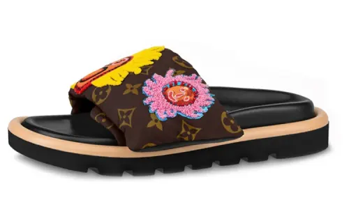 Yayoi Kusama x LOUIS VUITTON Stylish Sandal Women's Brown Yellow