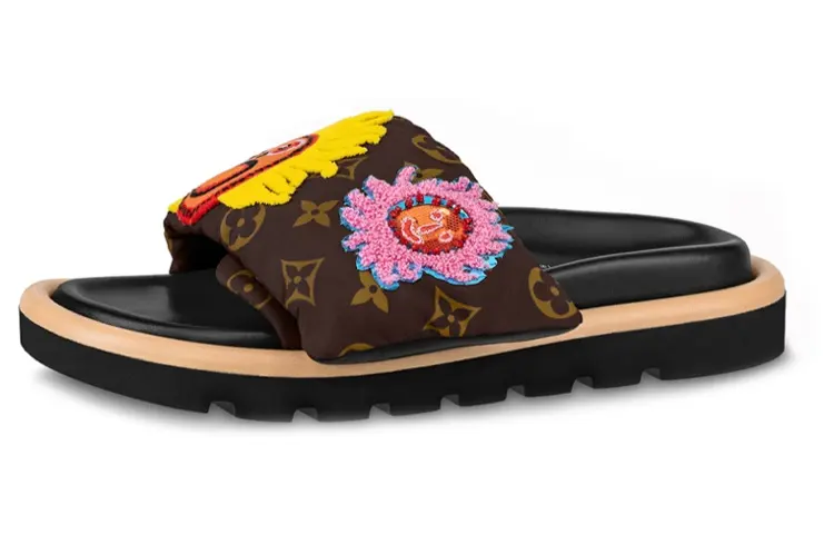 Yayoi Kusama x LOUIS VUITTON Stylish Sandal Women's Brown Yellow