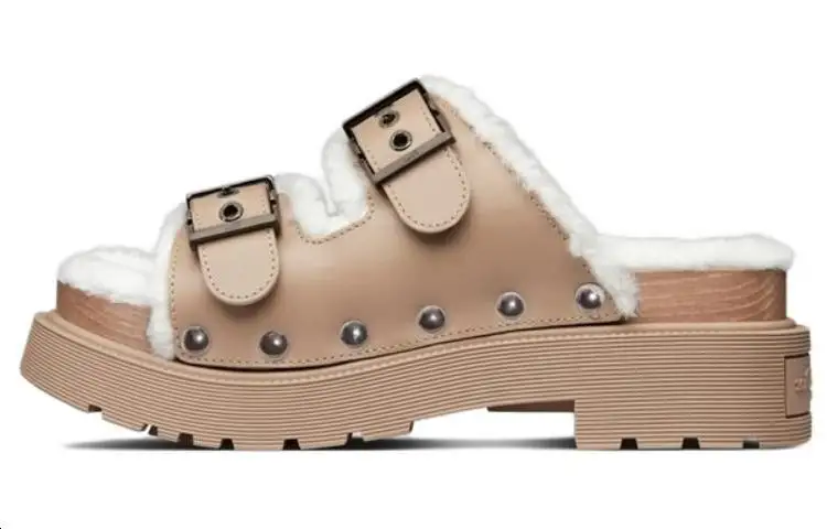 DIOR Diorquake Studs Slide Slippers Women's Light Brown