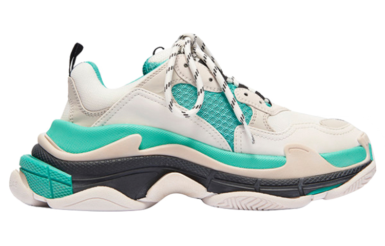 Женские кроссовки Balenciaga Triple S (бело-зеленые) — фото 2