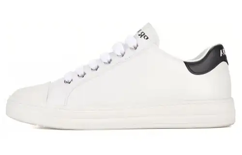 PRADA Leather Low top Skateboard Shoes Women's White